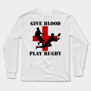 Give Blood Play Rugby Long Sleeve T-Shirt